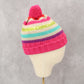Gymboree Pink Cable Knit Sequin Stripe Y2K Girls Toddler Pom Pom Beanie Cap Hat