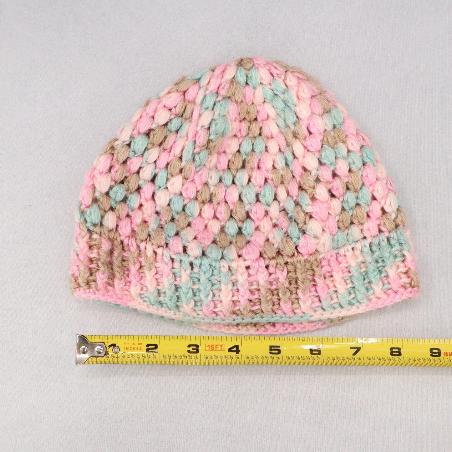 Pink Crochet Cable Knit Y2K Vintage Cottage Cozy Beanie Cap Hat OS