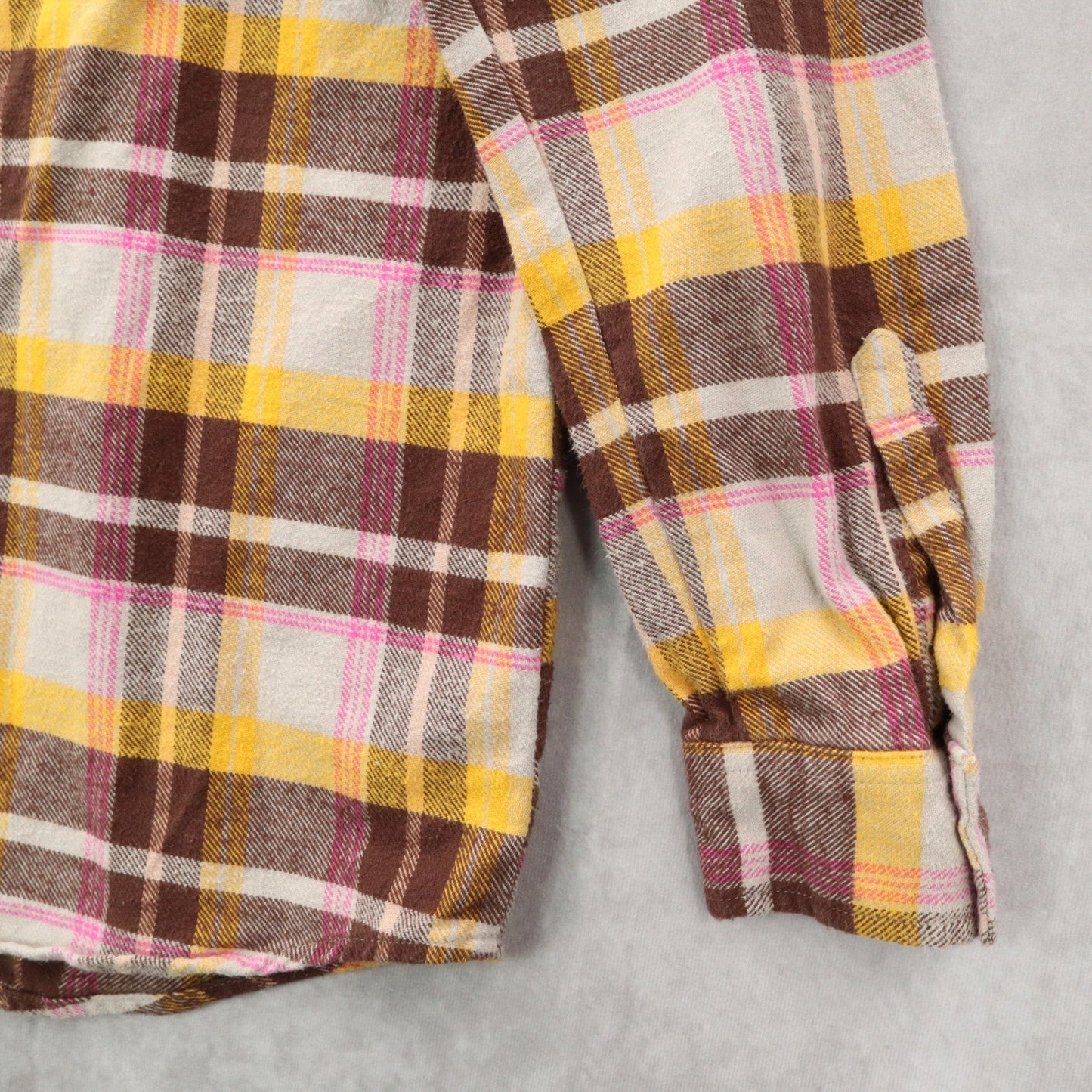 Wild Fable Yellow Flannel Plaid Long Sleeve Button Down Western Utility Shirt XS