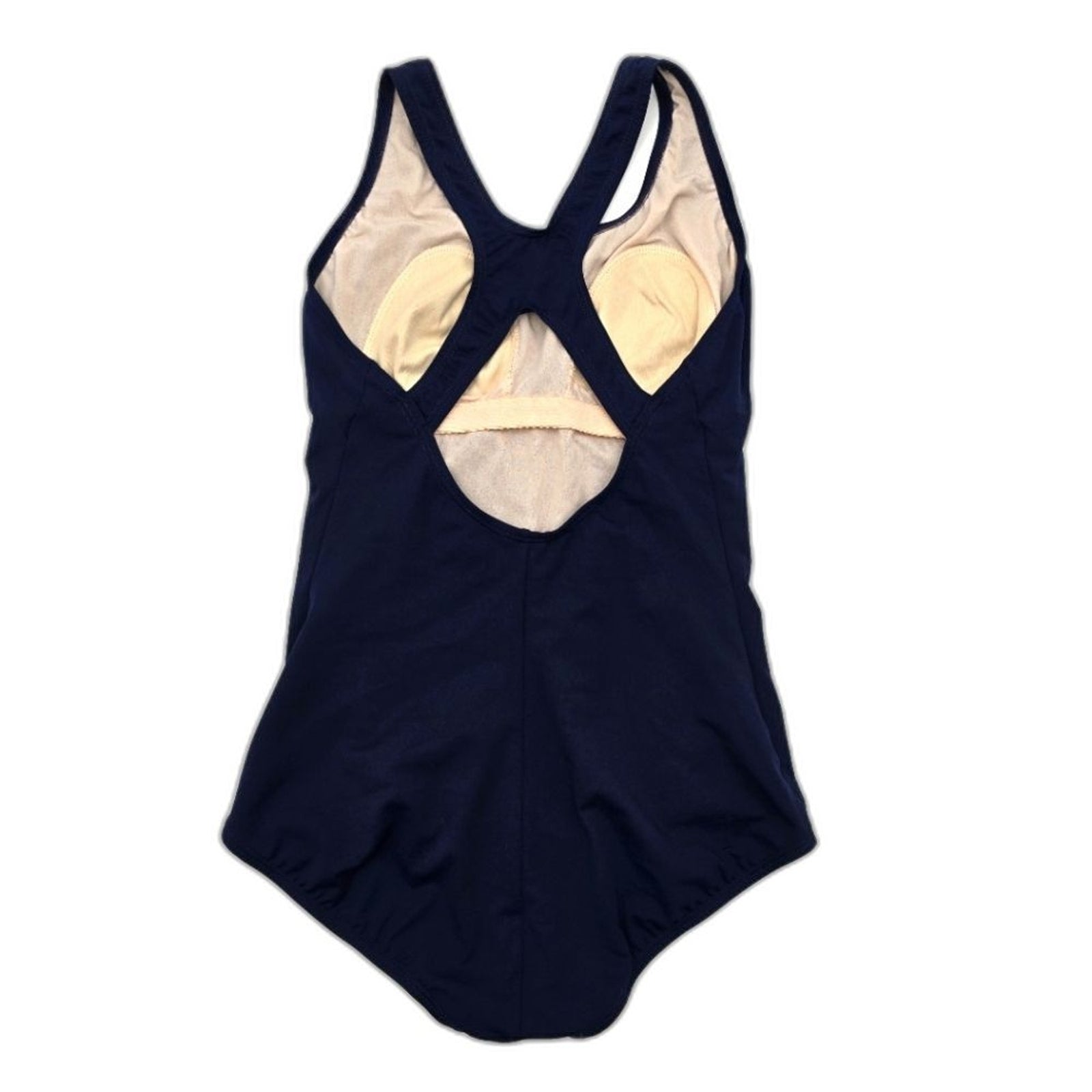 Ocean Aqua Shape Navy Blue One Piece Bathing Suit Swimwear Size 36/10