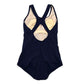 Ocean Aqua Shape Navy Blue One Piece Bathing Suit Swimwear Size 36/10