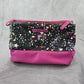 Tahari Purple Star Double Zipper Toiletries Snap Makeup Cosmetics Bag