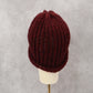 Red Maroon Cable Knit Y2K Vintage Handmade Winter Bucket Cozy Beanie Cap Hat