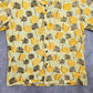 Blue Wave Yellow Palm Tropical Surf Island Vintage Cotton Relax Hawaiian Shirt M