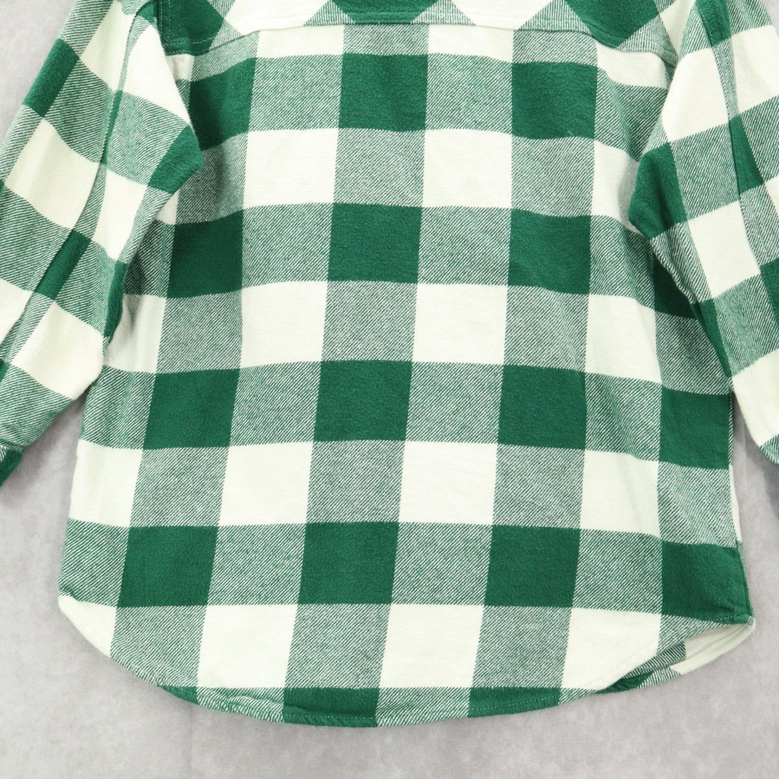 Zara Kids Green Flannel Plaid Long Sleeve Button Up Western Utility Shirt Small