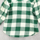 Zara Kids Green Flannel Plaid Long Sleeve Button Up Western Utility Shirt Small