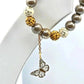 Bead Elastic Butterfly Charm Gray Fashion Boho Retro Jewelry Bracelet B11