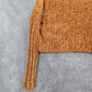 Favlux Yellow Crop Chenille Ribbed Sleeve Y2K VTG Academia Cozy Sweater Small