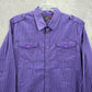 G By Guess Purple Stripe Mens Button Down Long Sleeve Cotton Dress Shirt XL