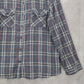 Entro Gray Plaid Flannel Button Down Western Cotton Tartan Extra Large XL