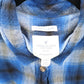 American Eagle Outfitters Blue Flannel Plaid Long Sleeve Button Boyfriend Fit L