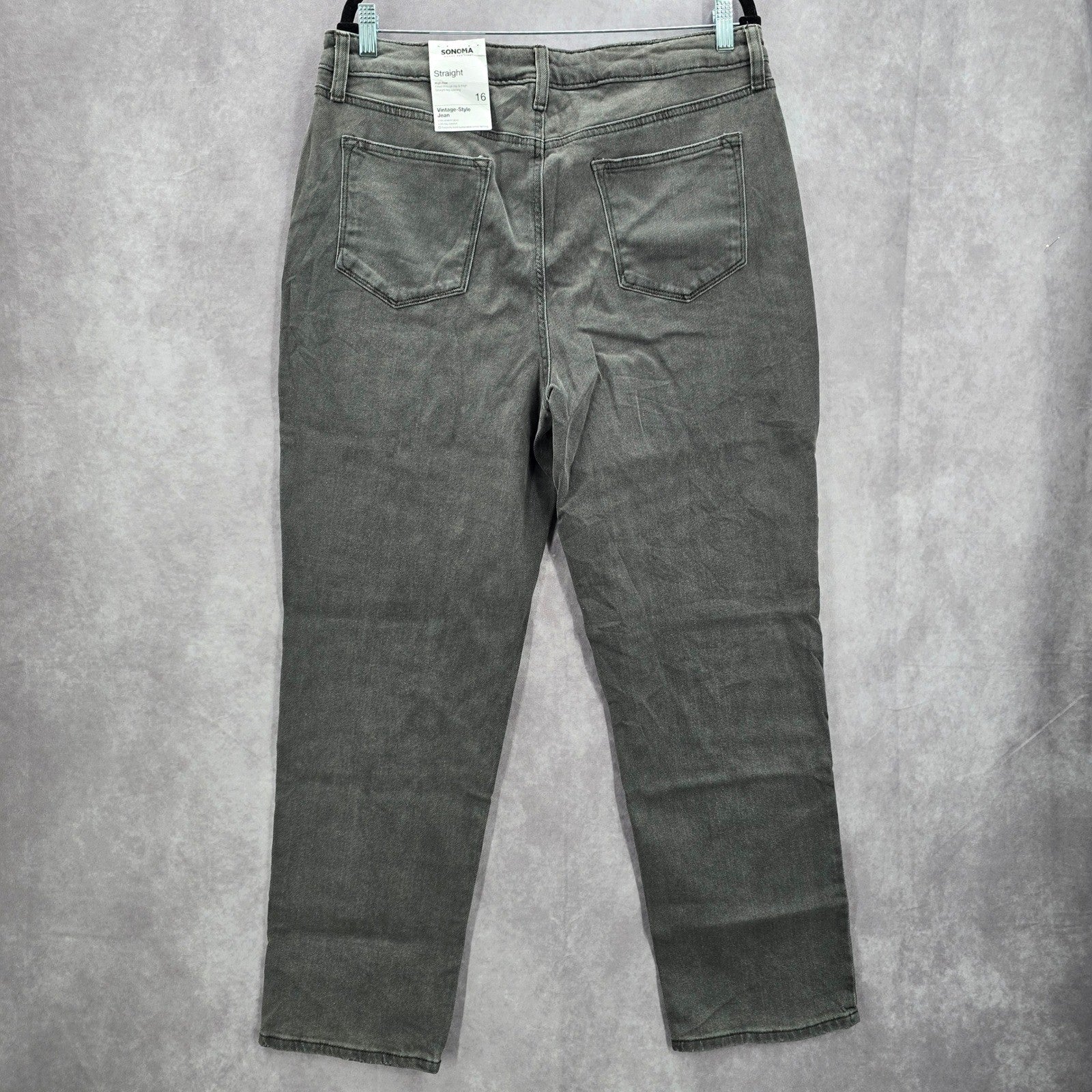 Sonoma Gray Straight Classic High Rise Vintage Style Pants Denim Jeans Plus 16