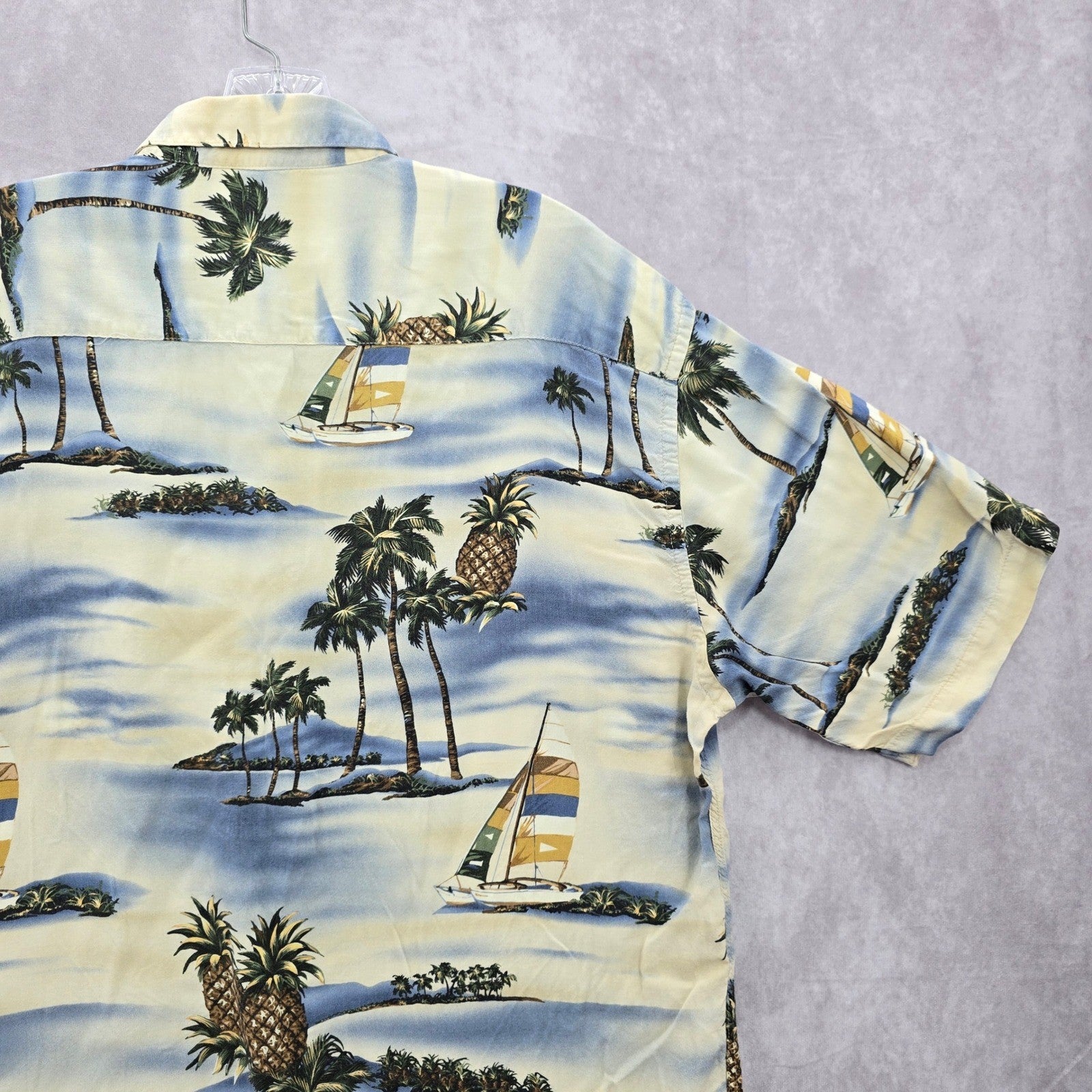 Campia Moda Beach Palm Tropical Surf Island Vintage Relax Hawaiian Shirt L