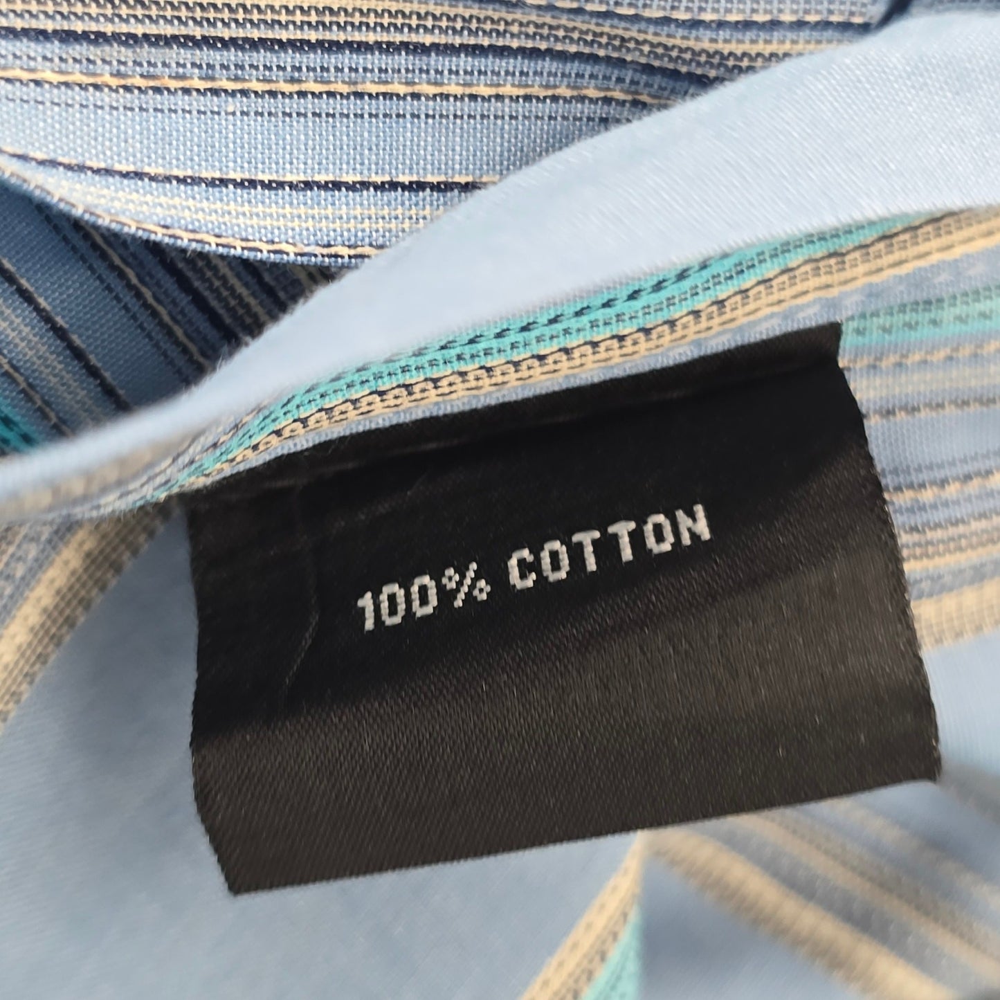 Artisti Italiani Blue Stripe Mens Button Down Long Sleeve Cotton Dress Shirt XL
