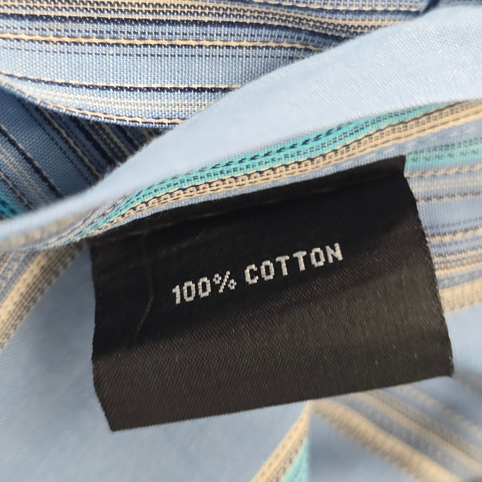 Artisti Italiani Blue Stripe Mens Button Down Long Sleeve Cotton Dress Shirt XL