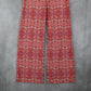 Helen Jon Red Floral Stretch Boho Wide Leg Trouser Paisley Pants S Small