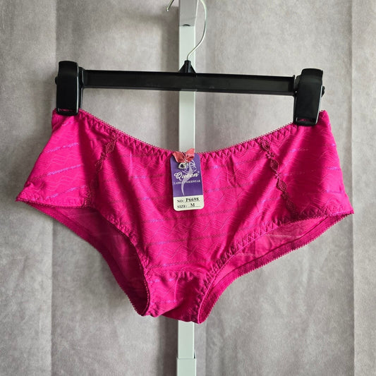 Queen Pink Lace Elastic Pull On Flirty Intimates Ladies Underwear NWT M Medium