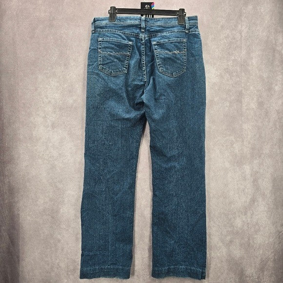 Wrangler Blue Straight Western Womens Classic Regular Denim Pants Jeans 12M