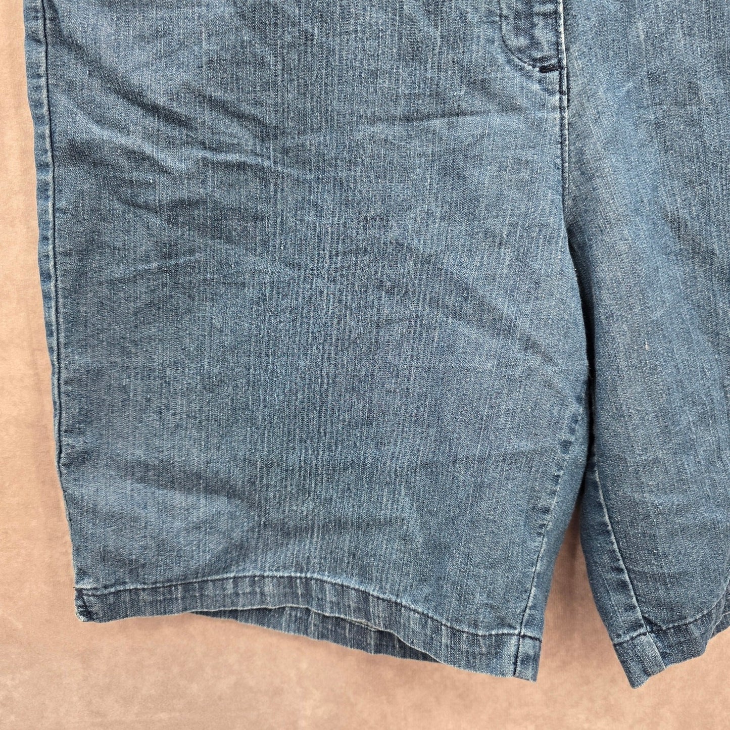 White Stag Blue Cotton Jeans Flat Front Bermuda Bottoms Pants Shorts Plus 14