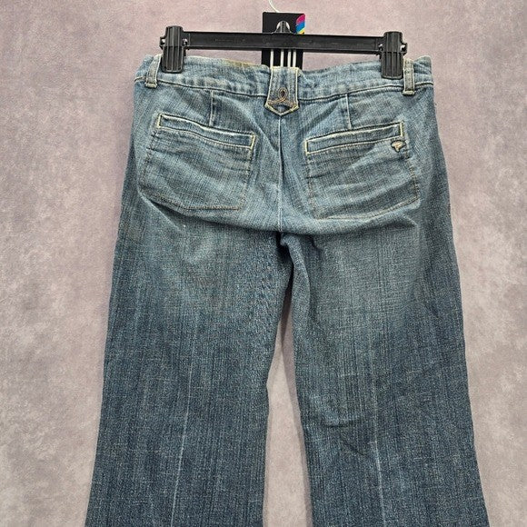 Princy by Jessica Simpson Blue Bootcut Flare Distress Denim Jeans Small 5