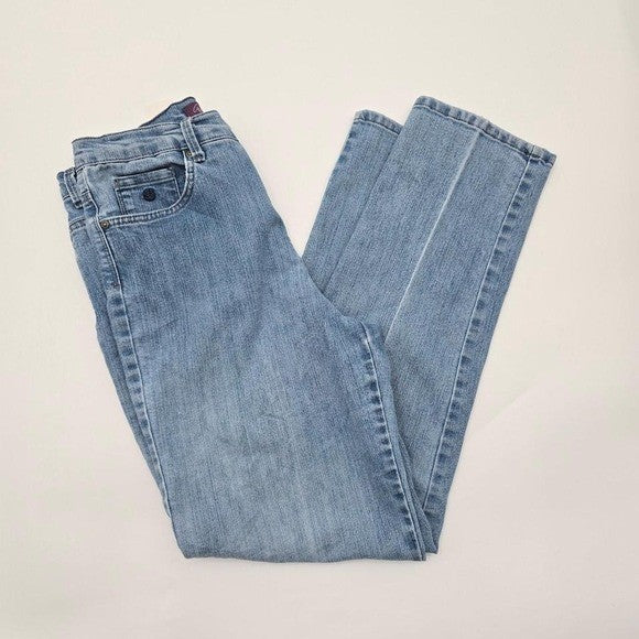Gloria Vanderbilt Blue Straight Classic Leg Denim Pants Jeans 10