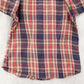 I Love H81 Blue Flannel Plaid Button Up Cotton Patch Western Patch Cowgirl Large