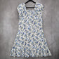 No Boundaries White Floral Fit Flare Boho Tie Ruffle Cap Sleeves Dress Plus XXL