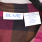Blair Purple Flannel Plaid Floral Embroidered Western Boho Cotton Indie Large
