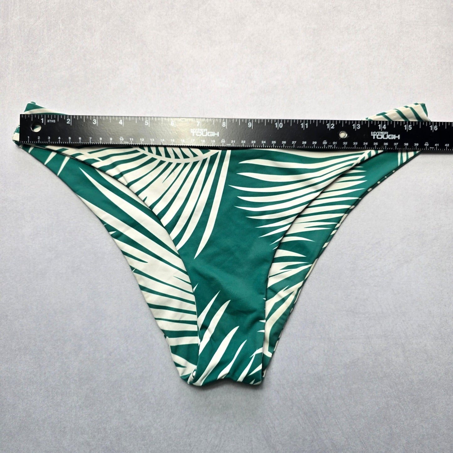 Green Leaf Tropical Swim Beach Cheeky Flirty Boho Bikini Bottom L Large