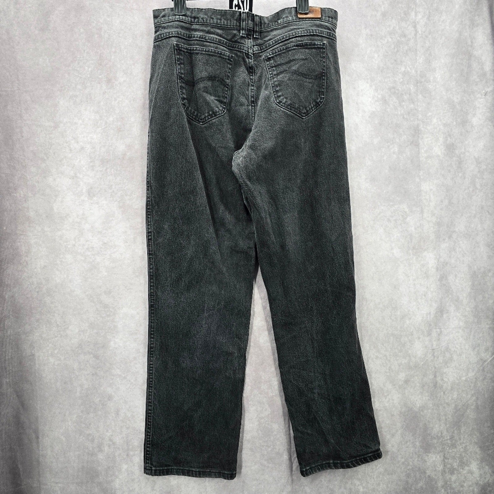 Lee Relaxed Straight Leg Gray Black Denim Pants Jeans 16M