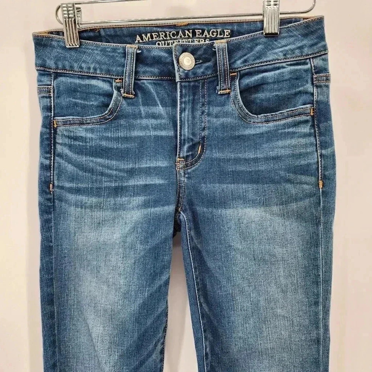 American Eagle Outfitters Super Stretch Blue Jeans Girls Junior Jegging 0 Short