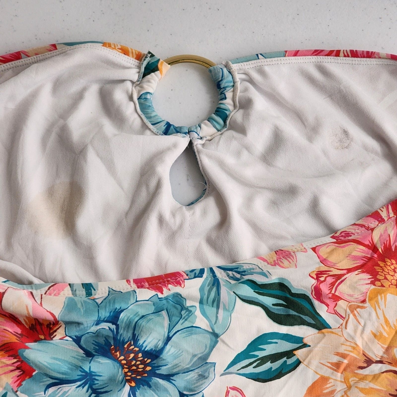Time and Tru Tankini Top Swim Suit Bathing Plus Size Swimsuit Flower Print 2X