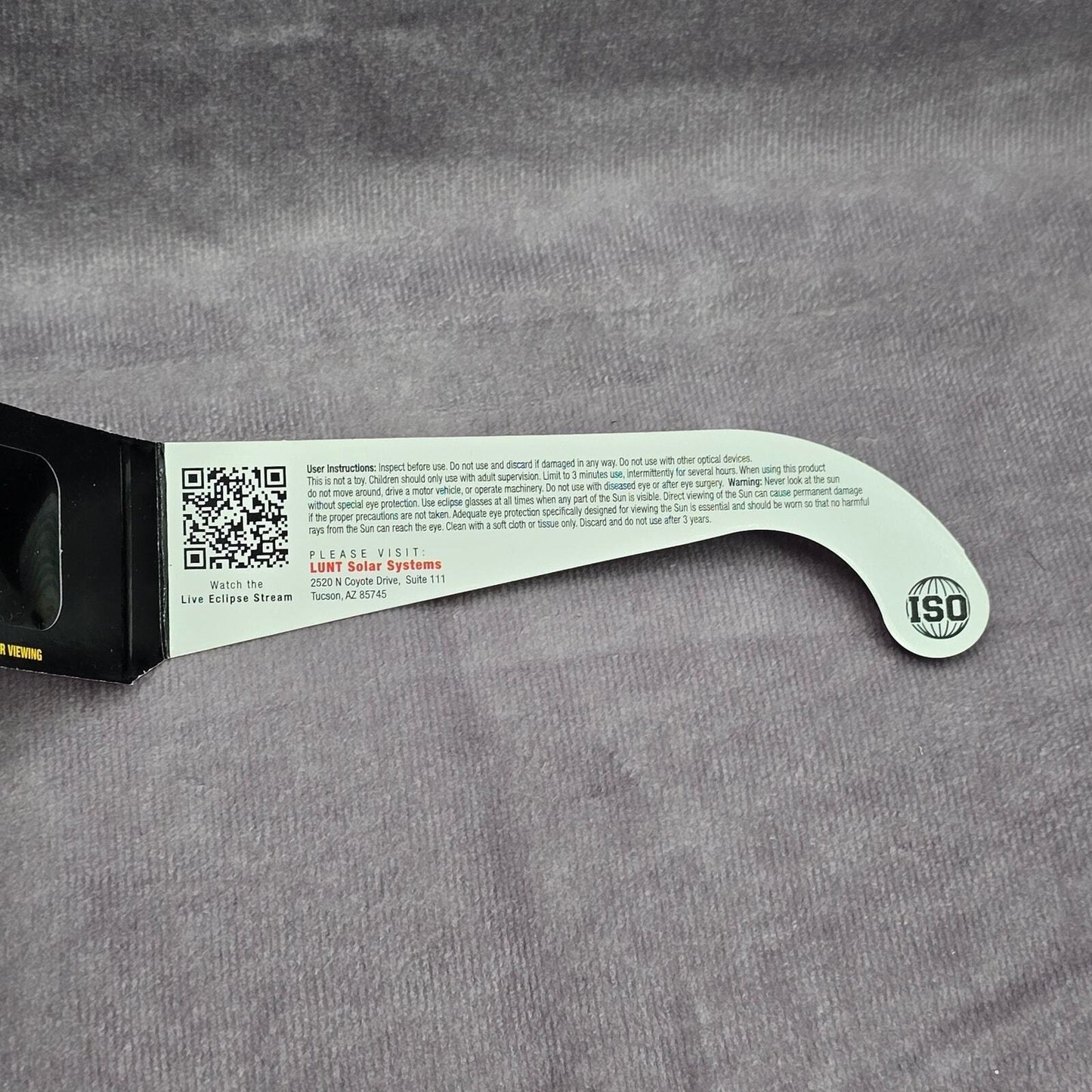 Lunt Solar System Original Solar Eclipse Safety Glasses ISO Certified 2024