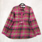 Blair Purple Flannel Plaid Floral Embroidered Western Boho Cotton Indie Large