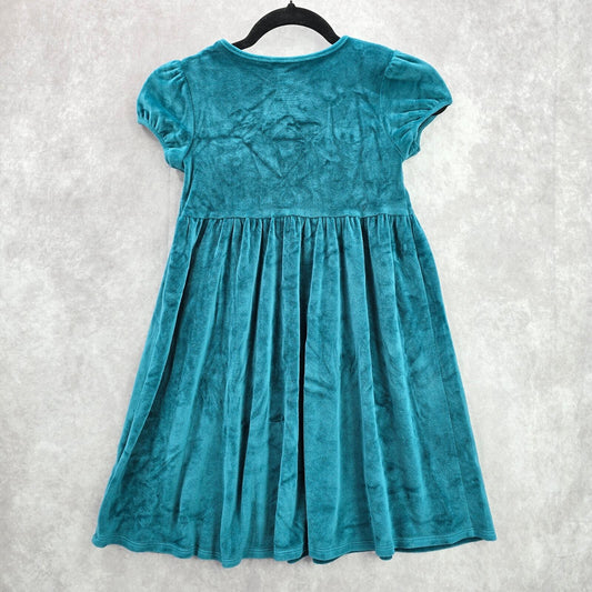Jumping Bean All Day Play Dress Green Velour Suede Velvet Girls Toddler Size 8