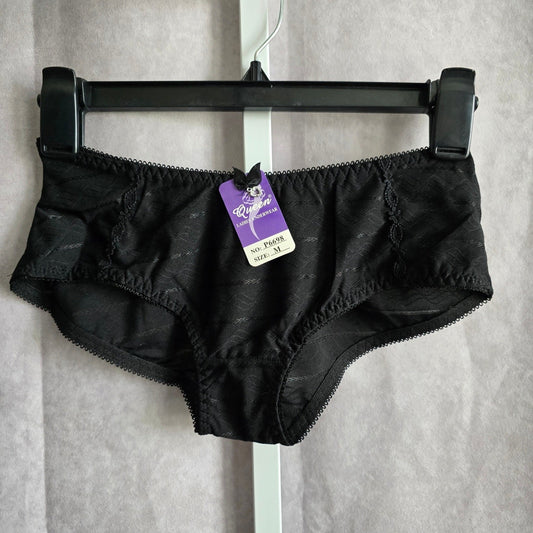 Queen Black Lace Elastic Pull On Ladies Underwear NWT M Medium