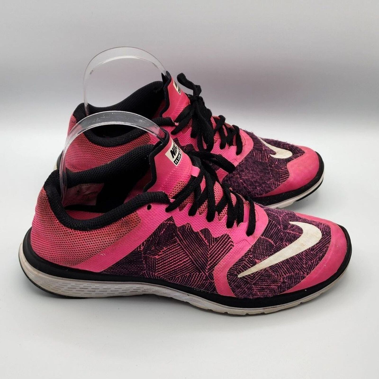 Nike Fs Lite Run 3 Womens Pink Black Running Activewear Sneakers Size 7.5