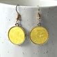 Yellow Disc Circle Hook Dangle Fashion Jewelry Earrings NWT E100