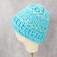 Blue Cable Knit Chunky Y2K Vintage Crochet Beanie Cap Hat