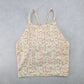Old Navy Active Powersoft Cream Animal Crop Sports Bra Swim Top XS Extra Small
