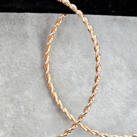 Rose Gold Large Spiral Hoop Dangle Earrings Boho Retro Fashion Jewelry JB2-83