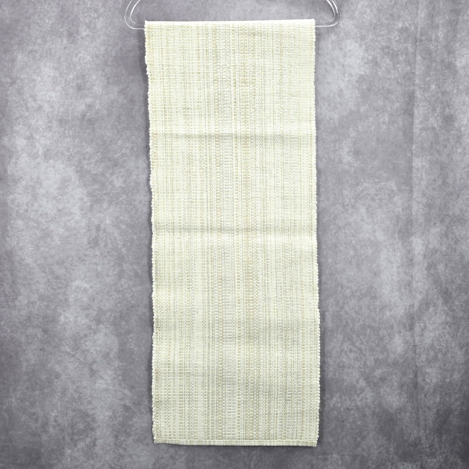 Cream Metallic Gold Scallop Edge Rectangle Long Holiday Table Runner 70" X 13"