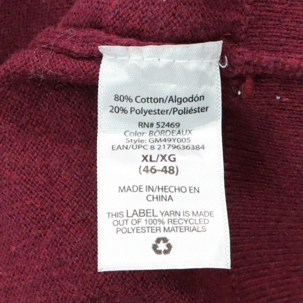 George Maroon Long Sleeve Pullover Crewneck  Sweater Preppy XL Extra Large