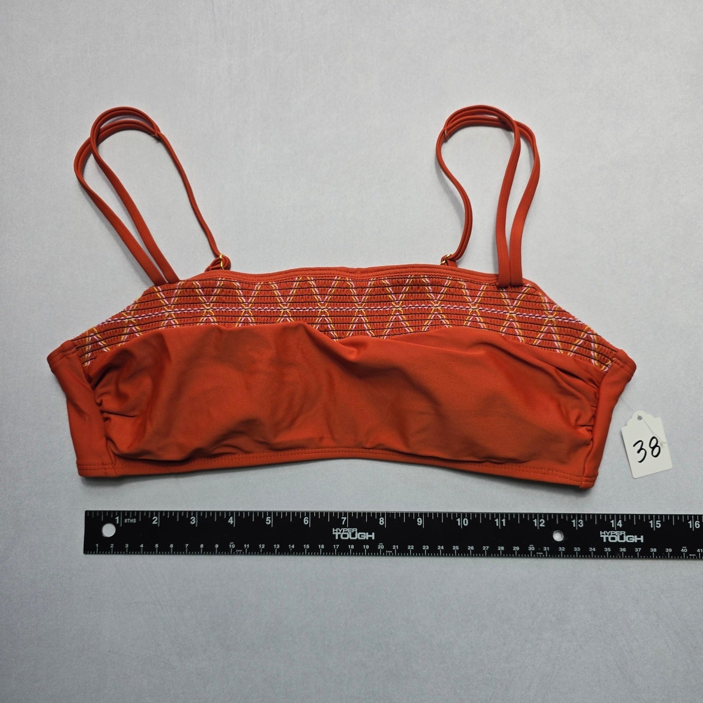Xhilaration Orange Smock Swim Sports Bra Beach Bralette Bikini Top L Large