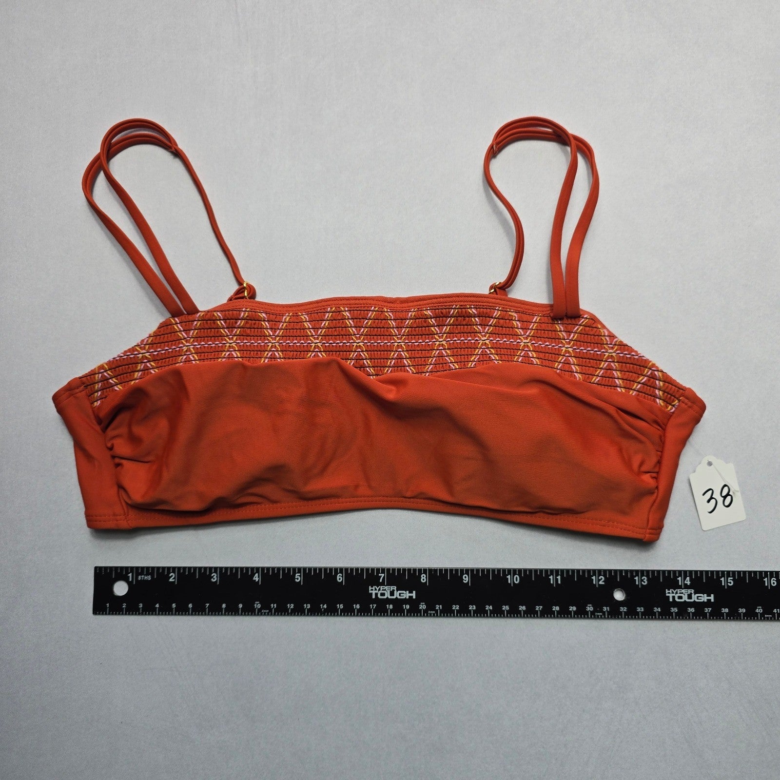 Xhilaration Orange Smock Swim Sports Bra Beach Bralette Bikini Top L Large