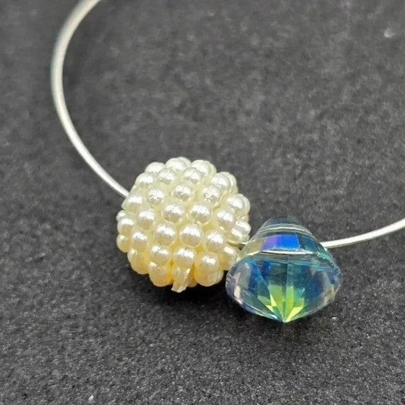 Silver Bead Pearl Hoop Dangle Boho Retro Spring Earrings Fashion Jewelry E28