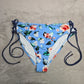 Cupshe Blue Floral Bikini String Tie Bikini Bottom Swimsuit Swimwear Size 2XL