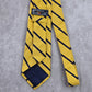 American Living Yellow Blue Stripe Geometric Diagonal 100% Silk Neck Tie