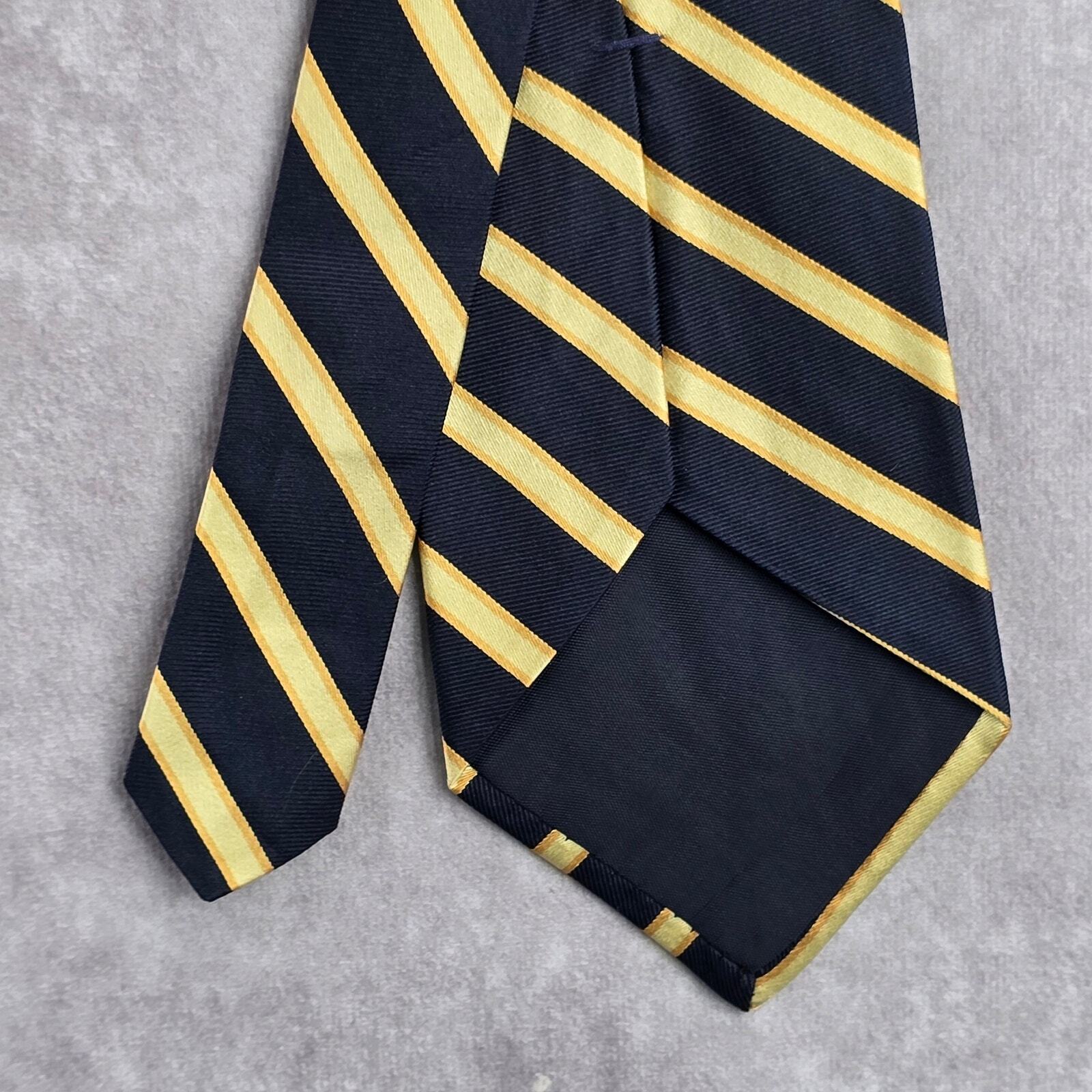 Jones New York Blue Yellow Stripe Geometric Repp 100% Silk Men's Neck Tie NWOT