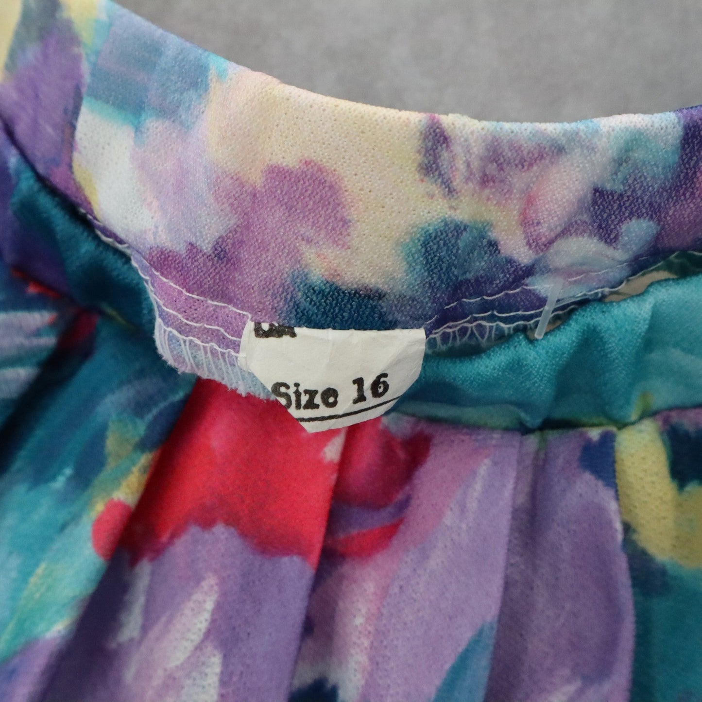 Floral Pleated Midi Skirt Watercolor Print A-Line Retro Cottagecore Chic Plus 16